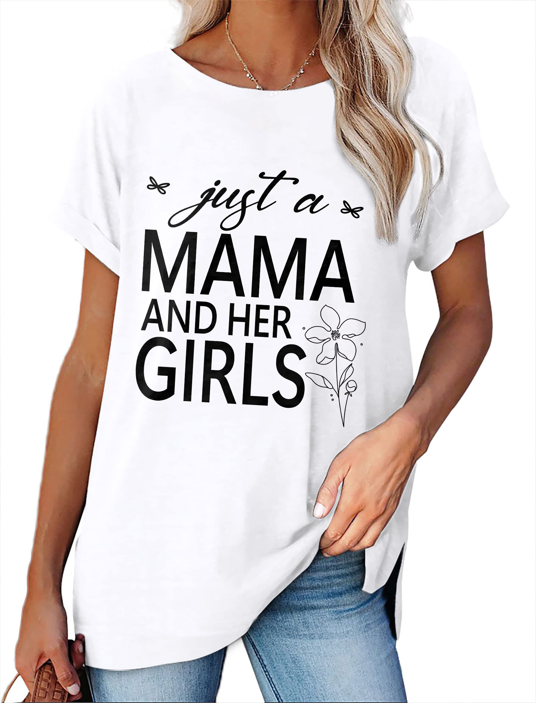 Women's Minimalist Printed Casual Round Neck Short Sleeved Shirt