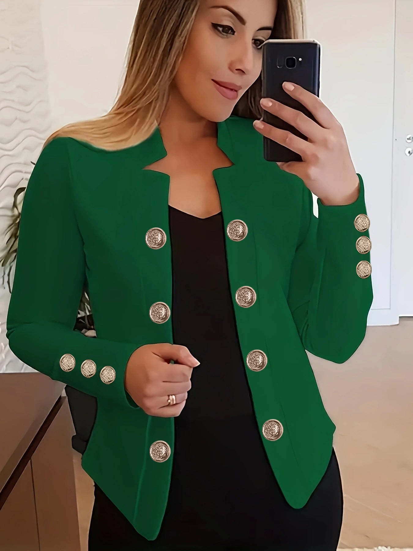 Women's Fashion Cuff Button Small Suit