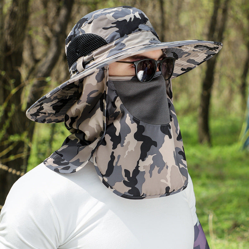 Big Brim Protective Caps Summer Face Cover Sun-proof Mountaineering Bucket Hat