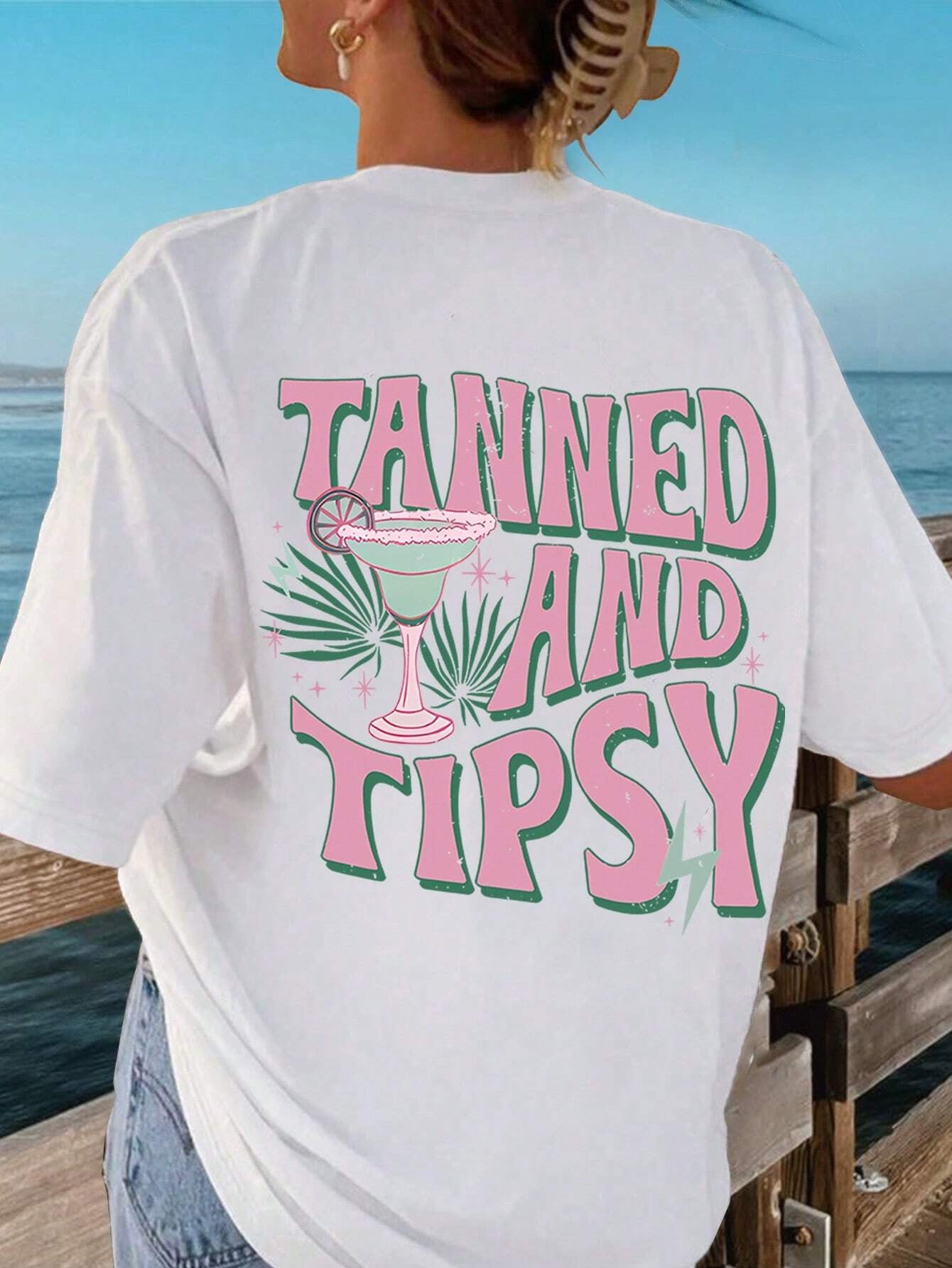 Tanned And Tipsy Printed Women's T-shirt