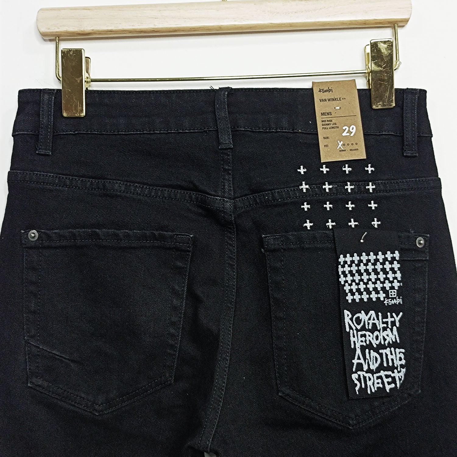 American-style Black Trousers Embroidery for men