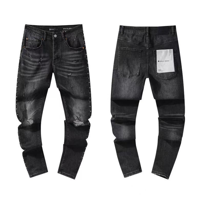 American High Street Hole & Patch Trendy Retro Straight Jeans for men
