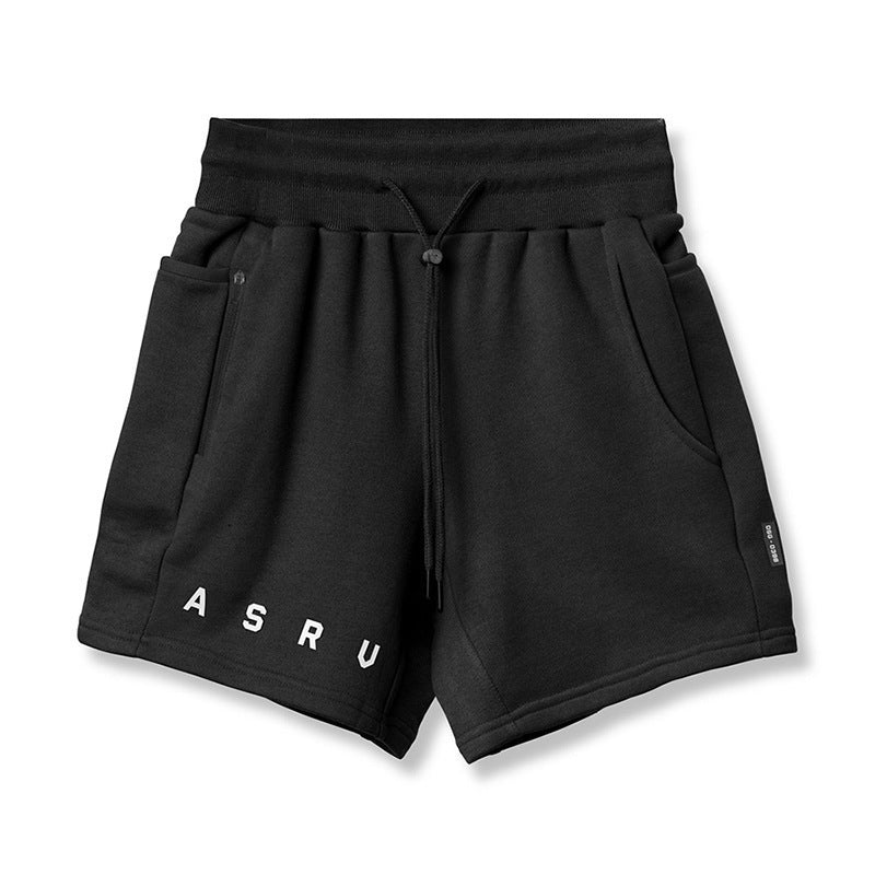 Loose Straight Multi-Pocket Men's Running Training short in cotton