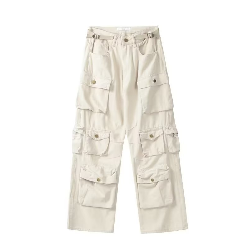 Straight Quality Cotton Army Green Casual Pants for men