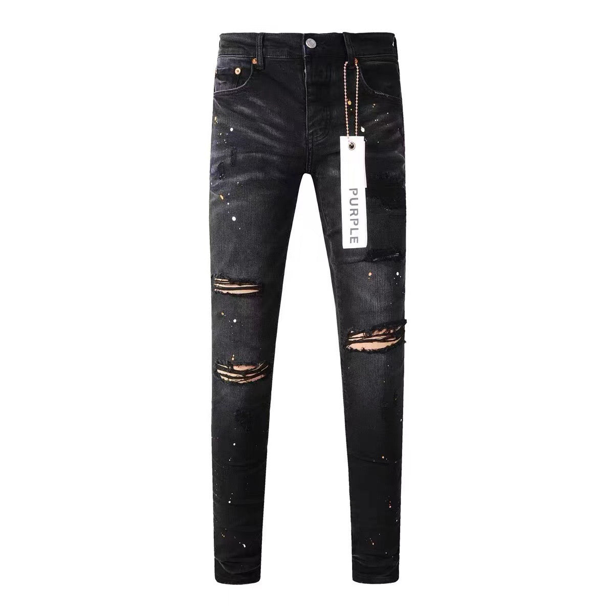 American High Street Hole & Patch Trendy Retro Straight Jeans for men