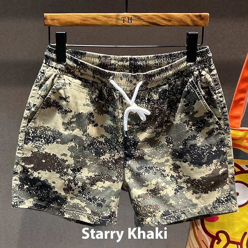Camouflage Cropped Loose Casual Shorts for men