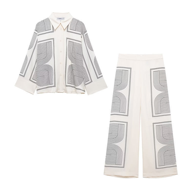 New European And American Style Women's Fashion Casual Printing Diagonal Cloth