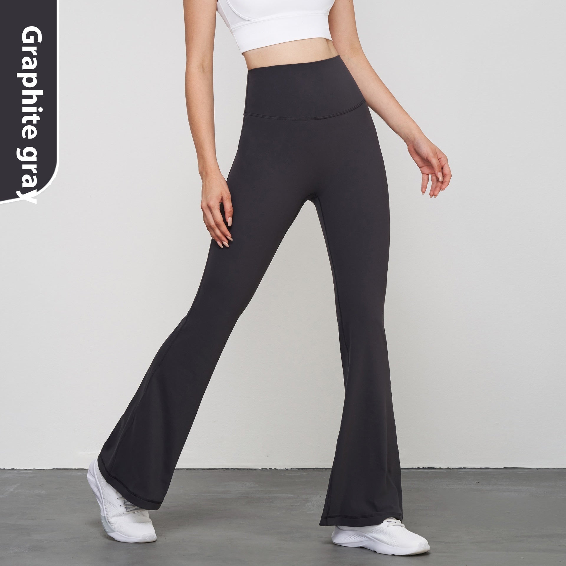 Nude Feel Wide Leg Skinny Yoga Pants High Waist Non-embarrassing Line Sports Trousers