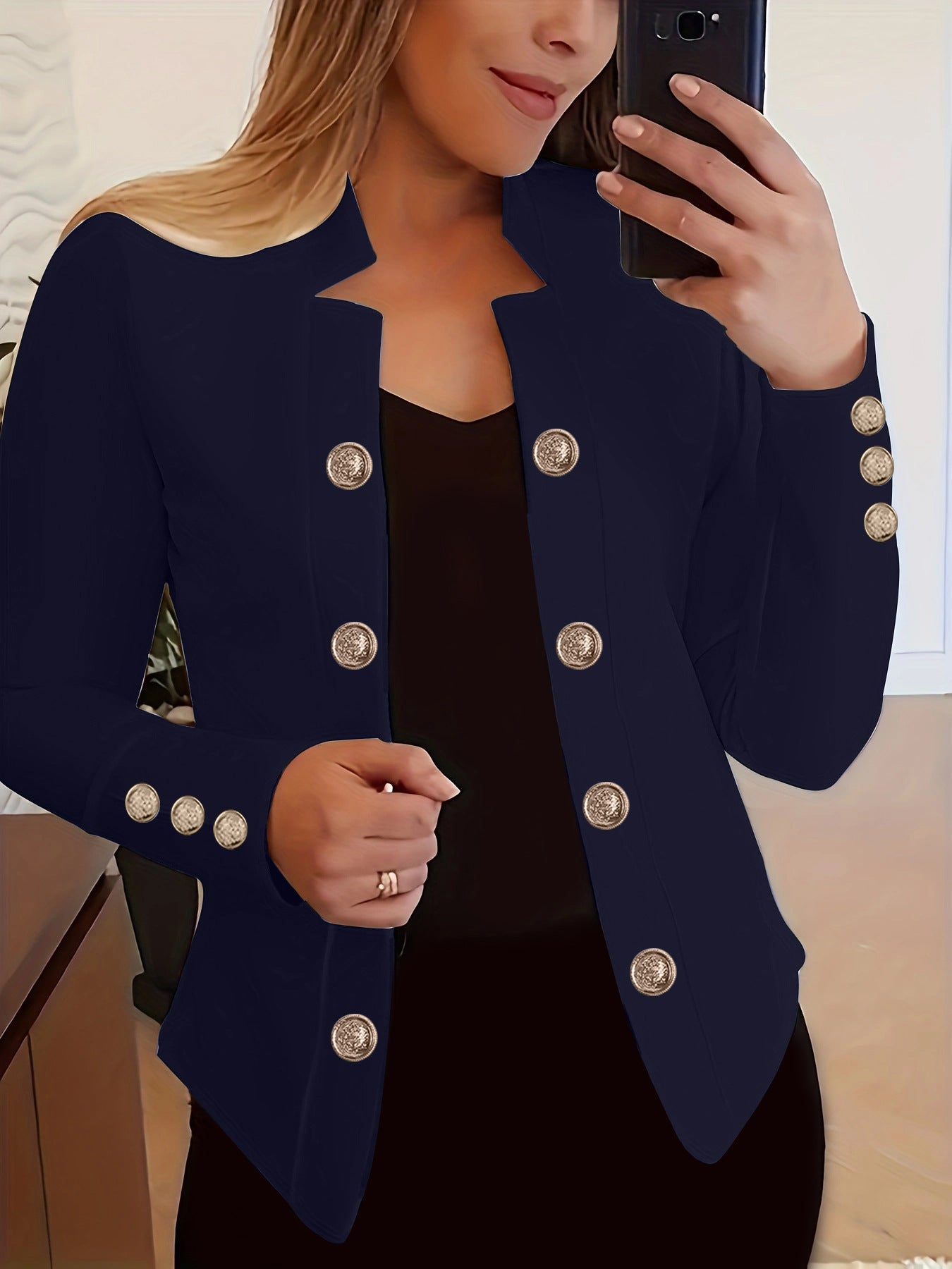 Women's Fashion Cuff Button Small Suit