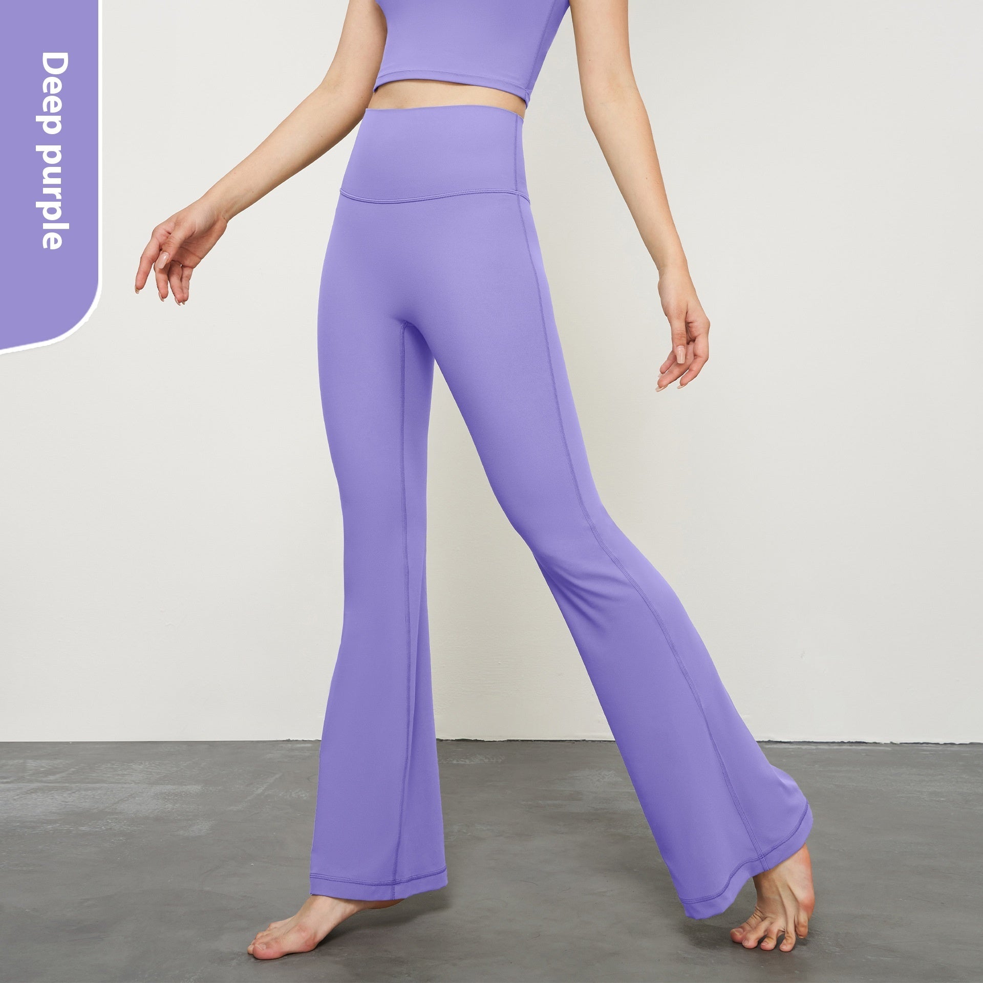 Nude Feel Wide Leg Skinny Yoga Pants High Waist Non-embarrassing Line Sports Trousers