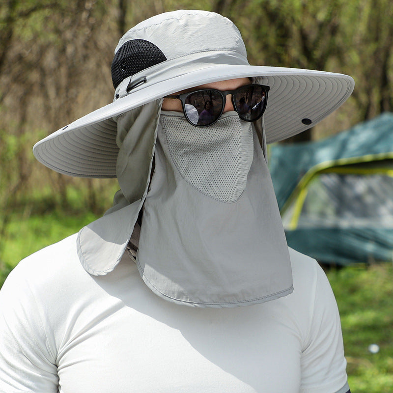Big Brim Protective Caps Summer Face Cover Sun-proof Mountaineering Bucket Hat