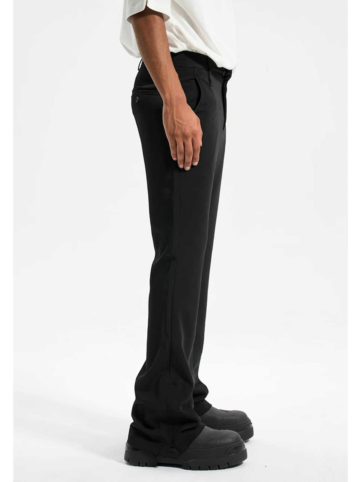 Loose Slim Fit Slightly Flared Side Open Suit Pants for men