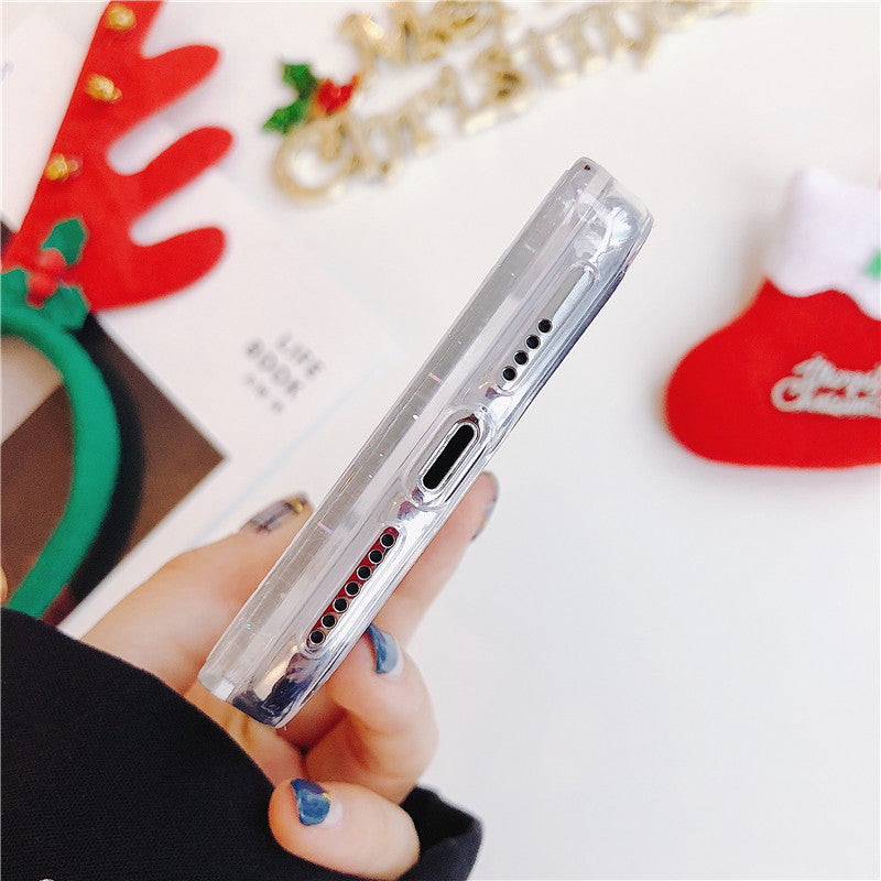 Compatible With iPhone , Santa Claus Christmas Tree Quicksand Shell