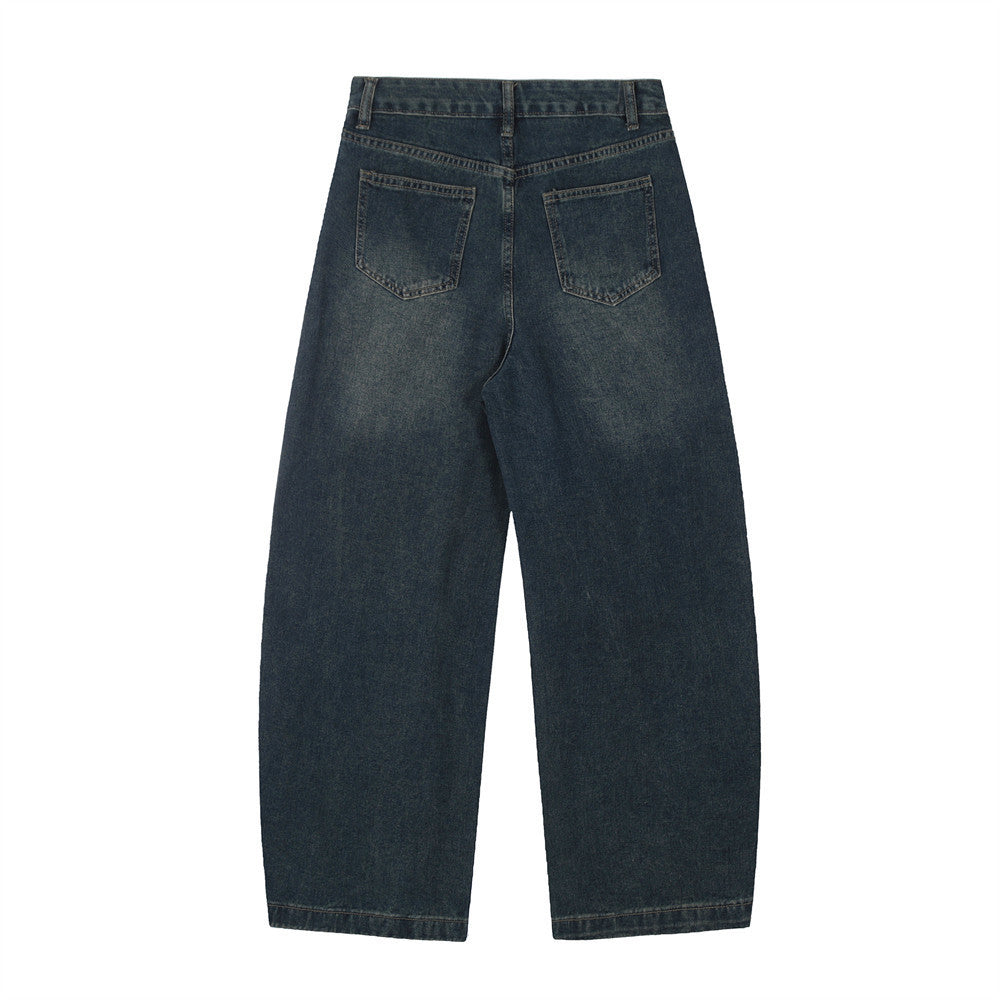Men's High Street Loose-fitting Wide-leg Trousers jean for men