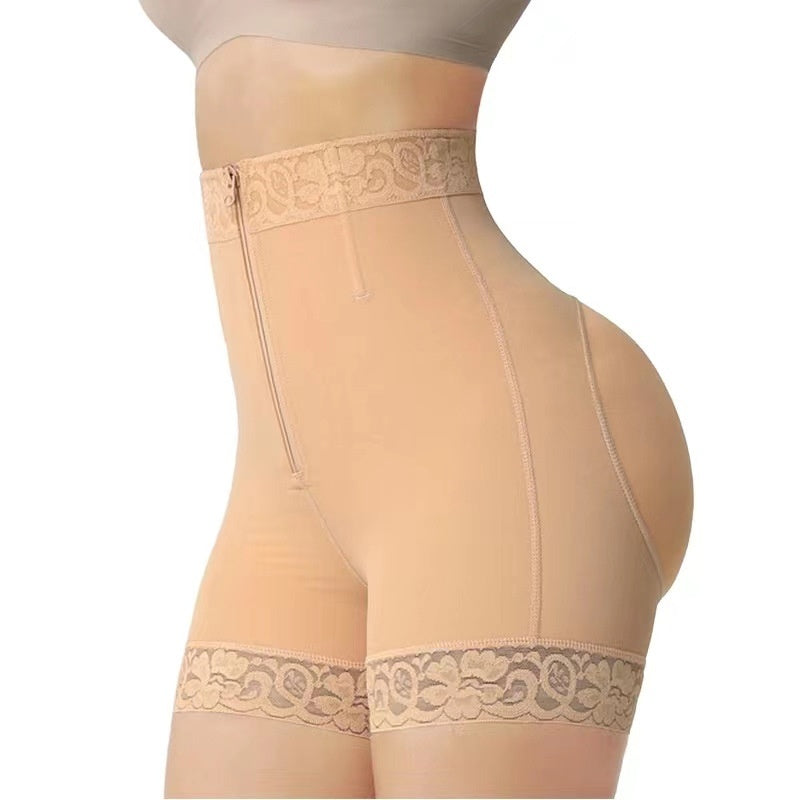 women New Hip Slimming Clothes Abdominal Pants Zipper Hip Lifting