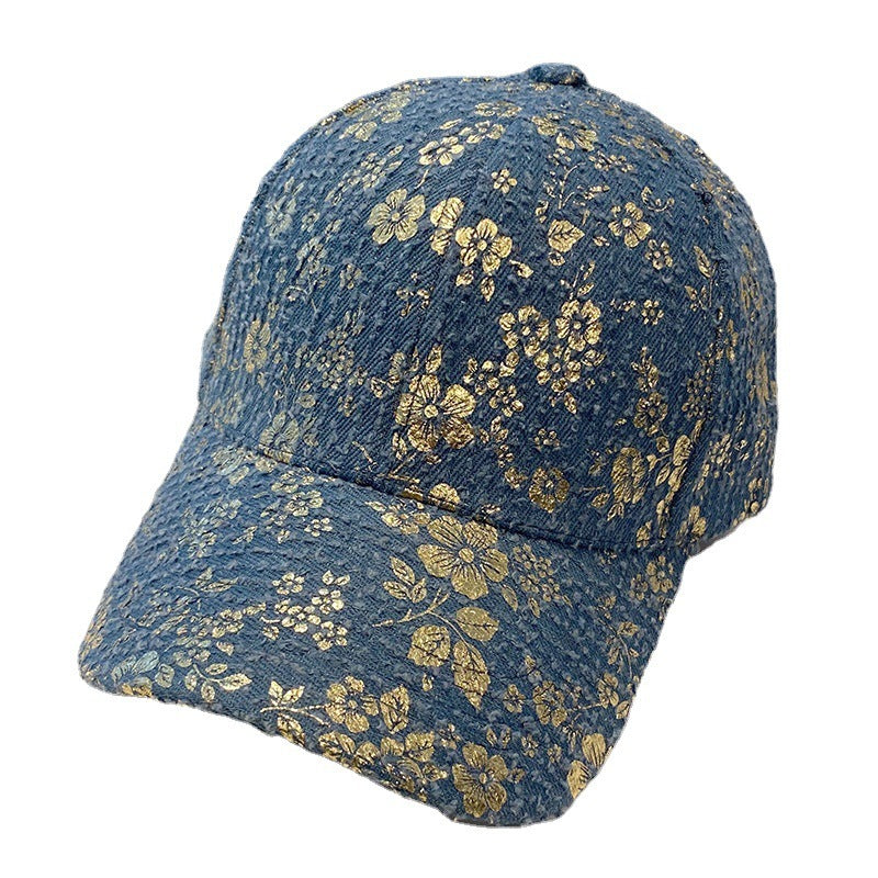 Retro Printed Peaked Cap Korean Style Distressed