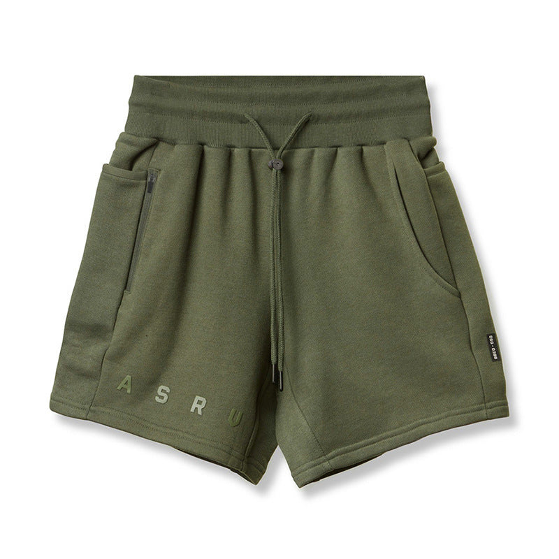 Loose Straight Multi-Pocket Men's Running Training short in cotton