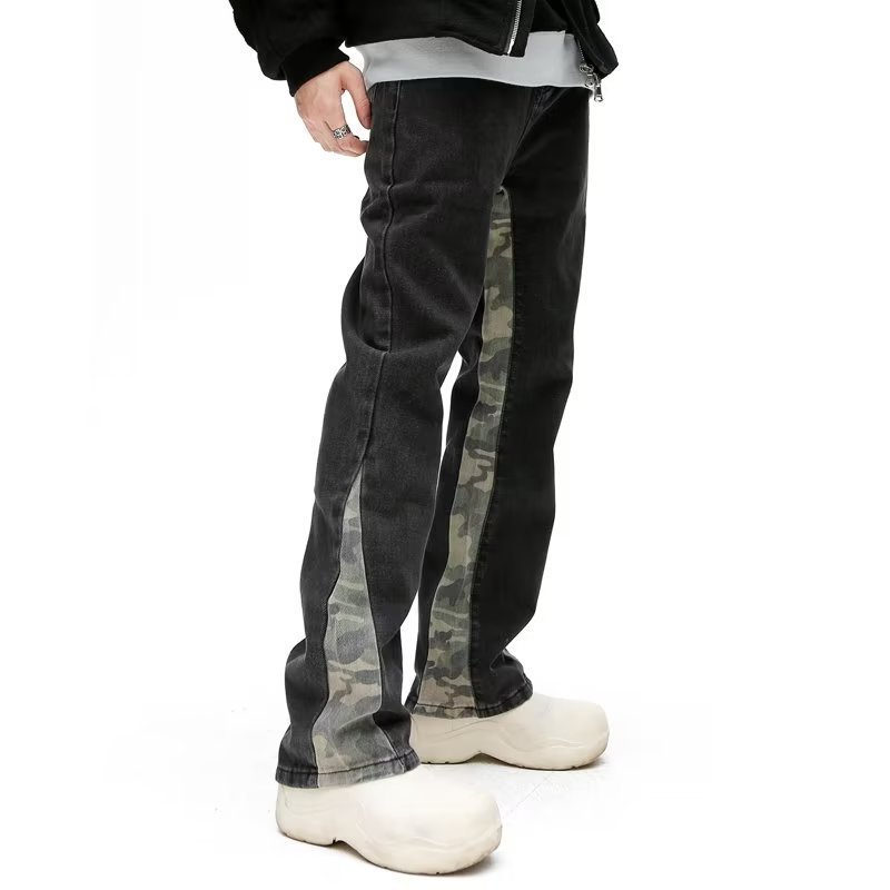 American Personality Jeans Zipper Worn Burrs Tassels Hip Hop Design Sense for men