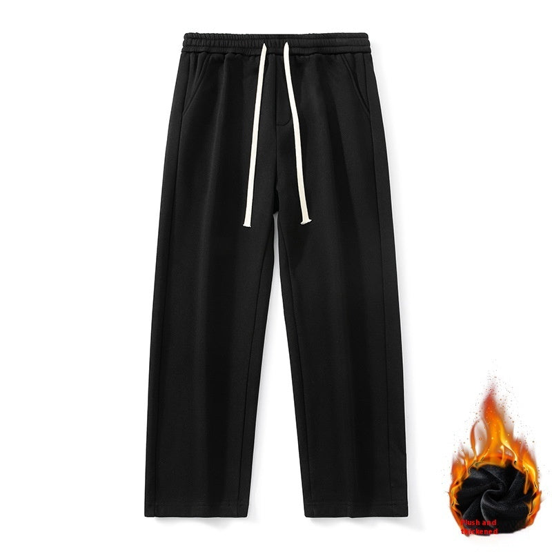 Autumn And Winter Velvet Padded Casual Pants Loose Straight for men