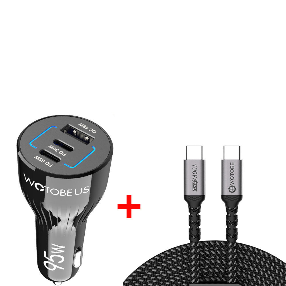 Fast Charge Laptop Tablet Mobile Phone Travel Multi-function Car Charger, 3 in 1