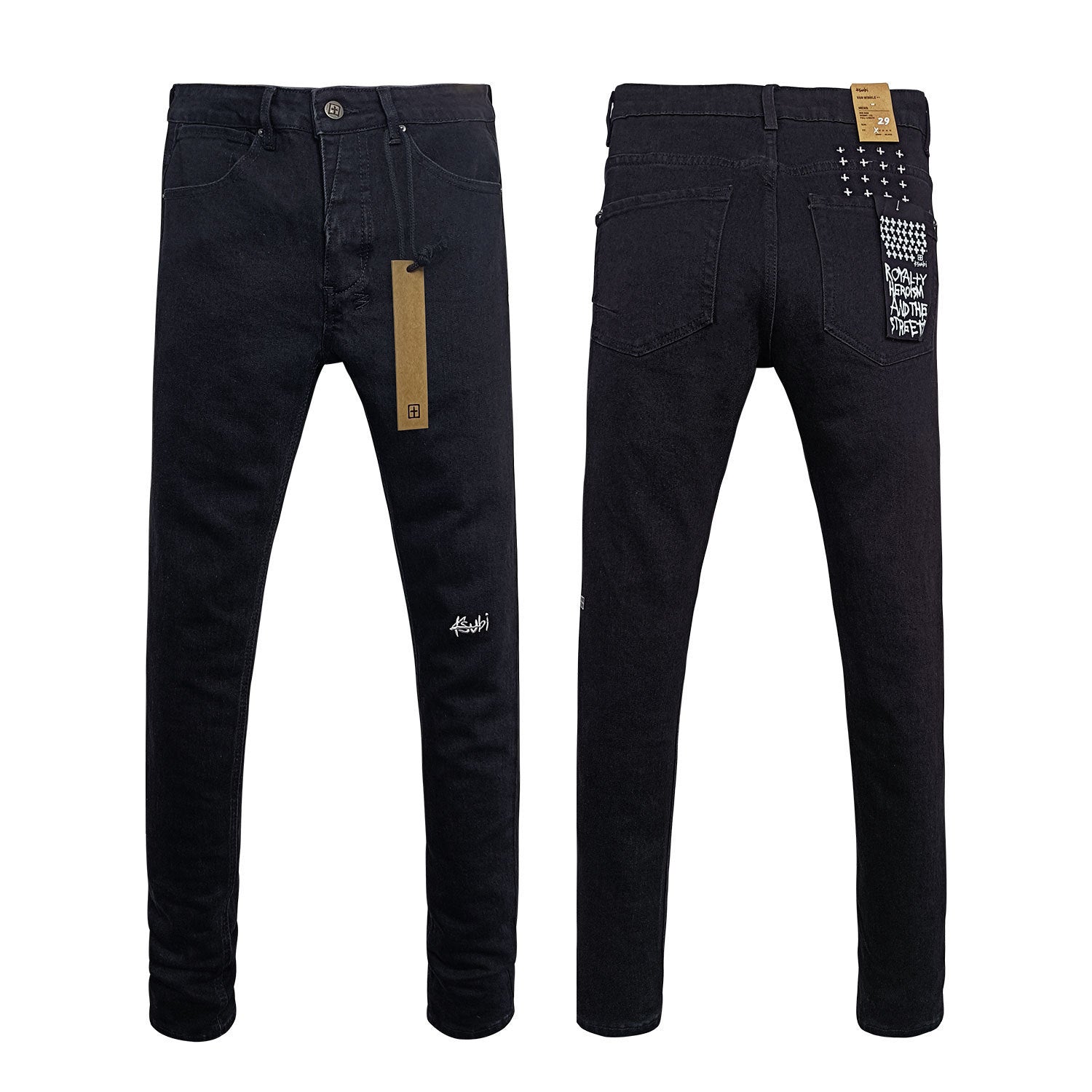American-style Black Trousers Embroidery for men