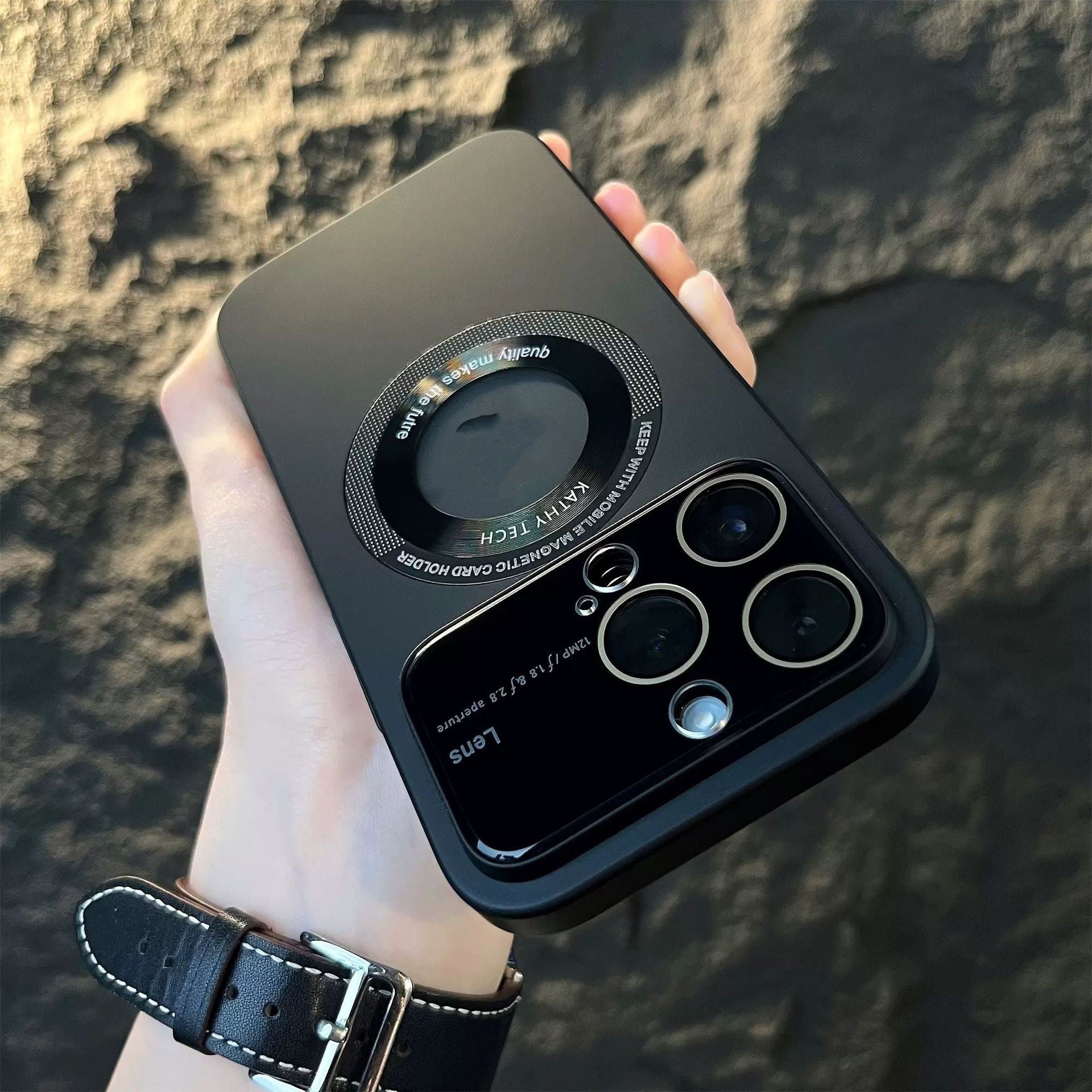 Magnetic Suction Large Window Protector Phone Case compatible with iPhone