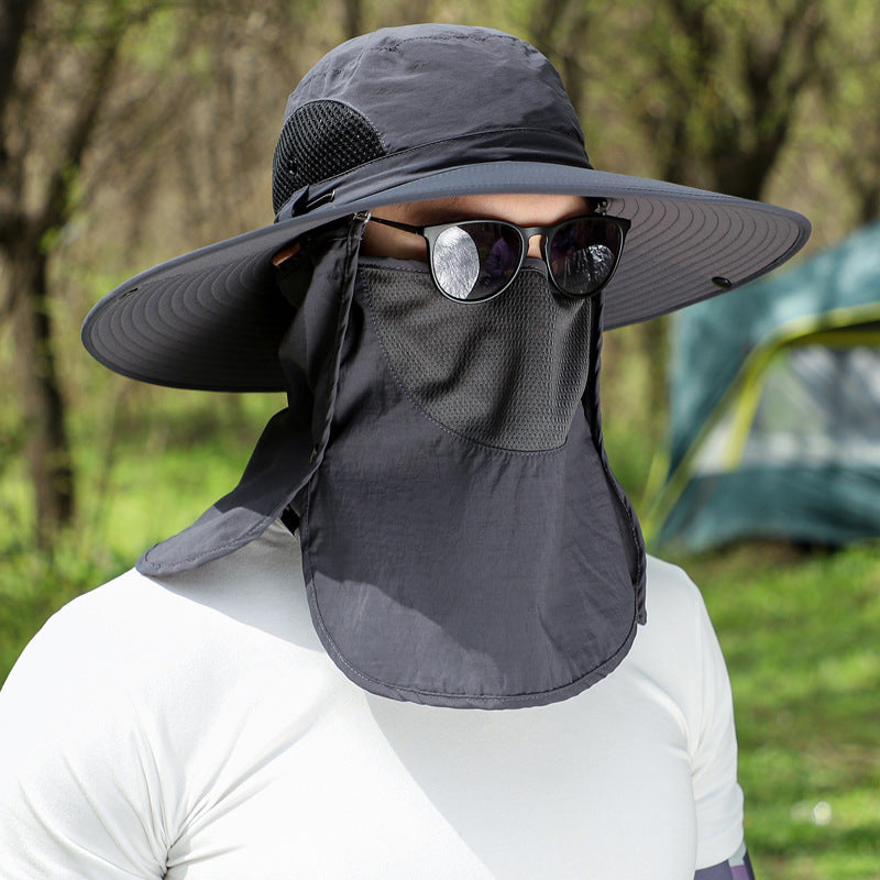 Big Brim Protective Caps Summer Face Cover Sun-proof Mountaineering Bucket Hat