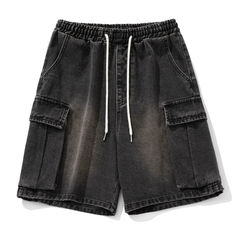Summer New Loose Side Three-dimensional Large Pocket Leisure Fifth Pants