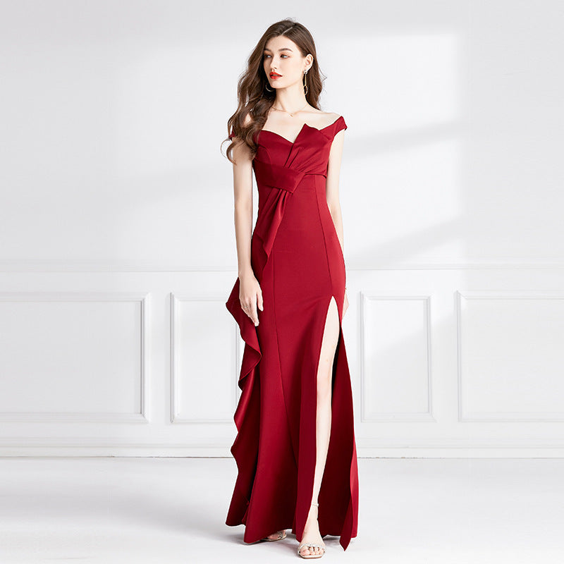 Red Evening Dress for Women Spring and Summer