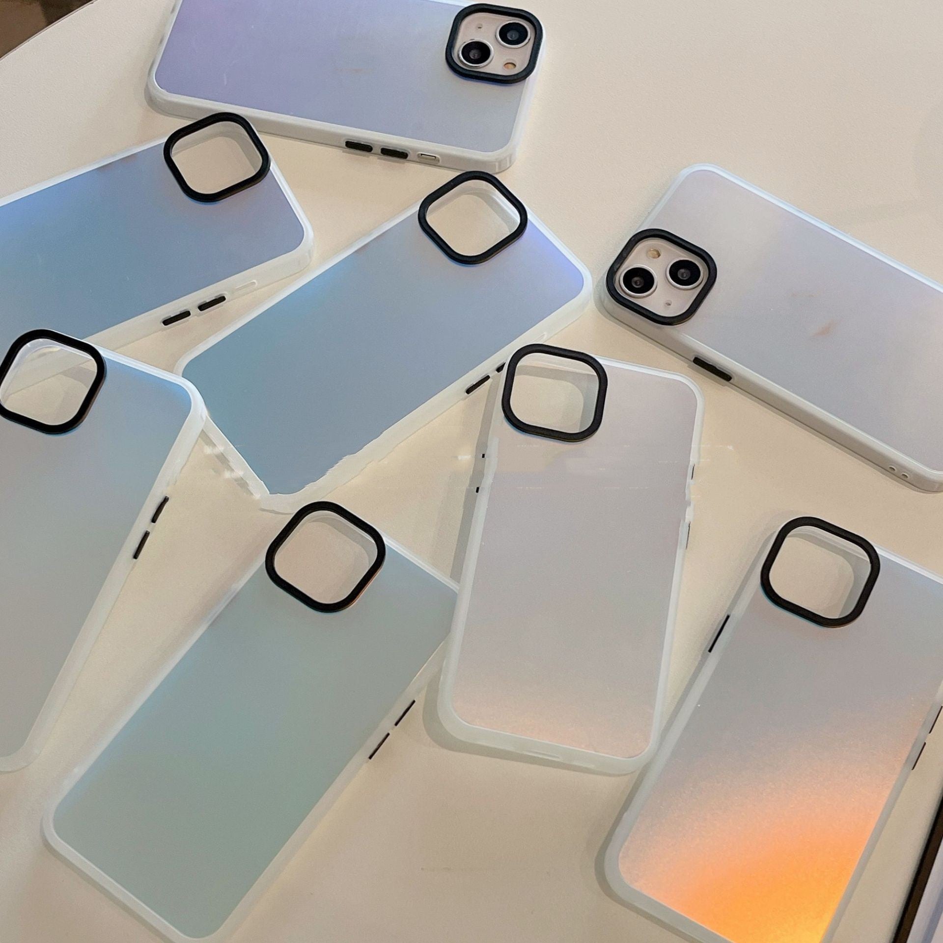 Laser Gradient Transparent Frosted Phone Case for iphone