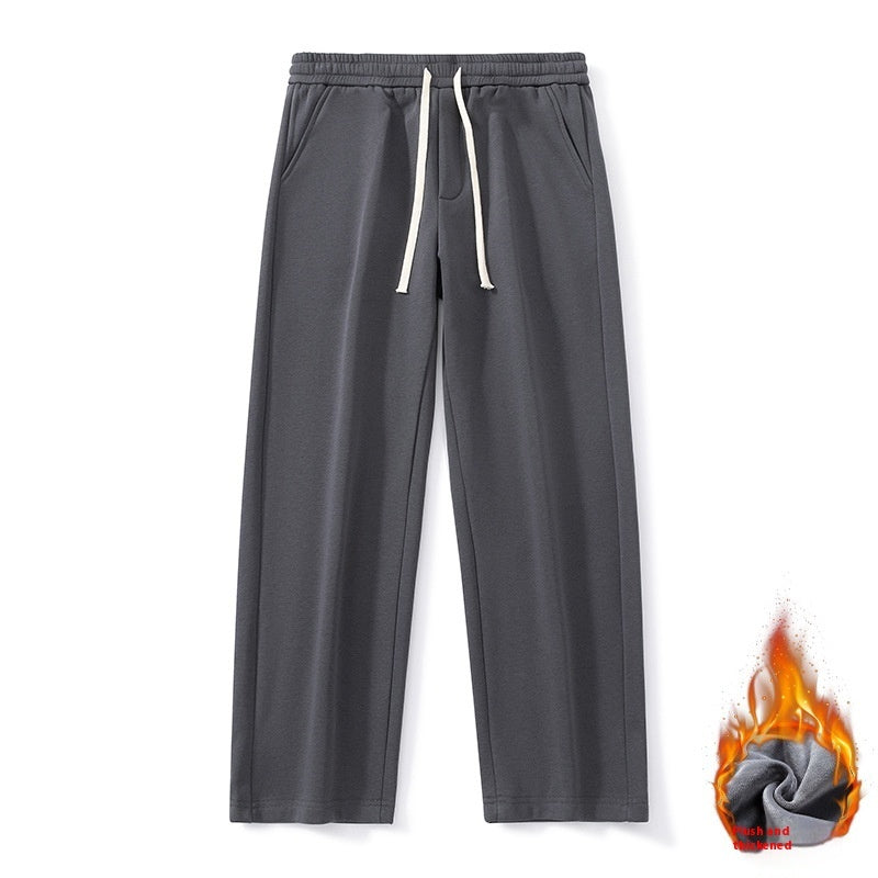 Autumn And Winter Velvet Padded Casual Pants Loose Straight for men