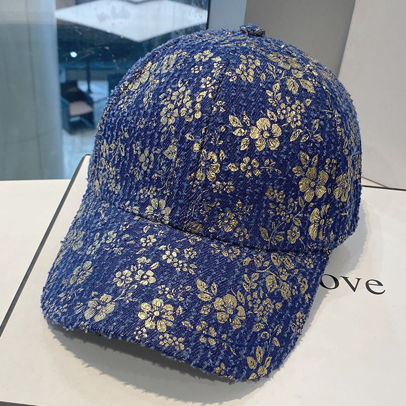 Retro Printed Peaked Cap Korean Style Distressed