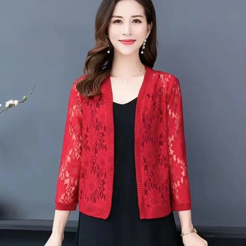 Lightweight Breathable Lace Cappa Sun Protection Cardigan