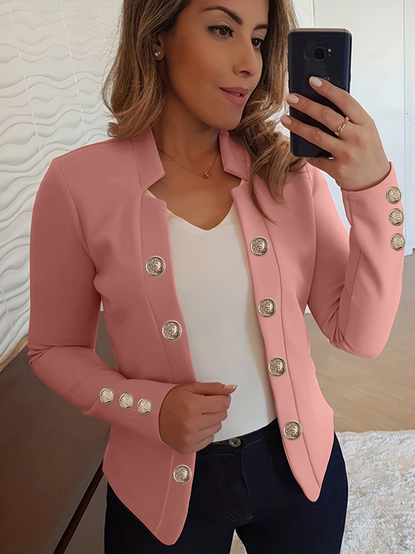 Women's Fashion Cuff Button Small Suit