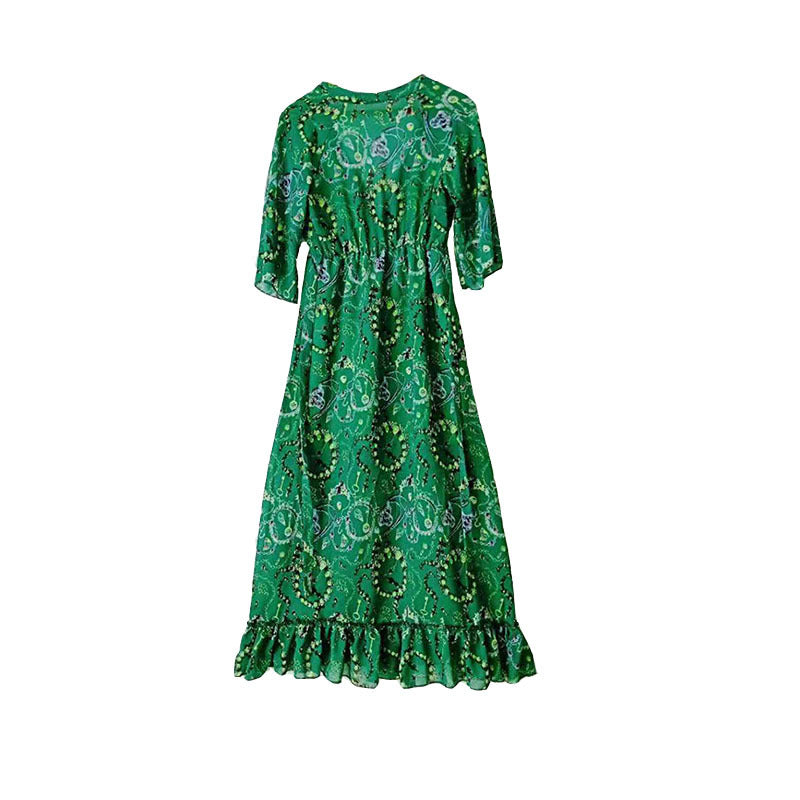 European And American Popular V-neck Dress