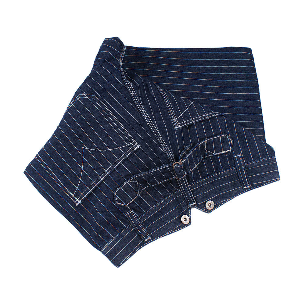 Striped Denim Loose Railway Overalls for men