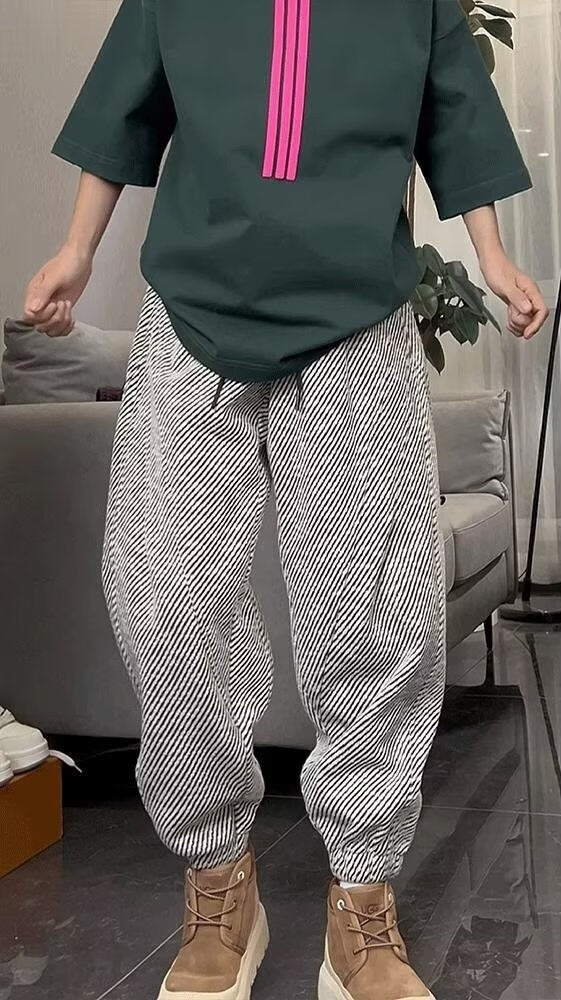Casual Elastic Waist Loose Sports Harem Pants for men