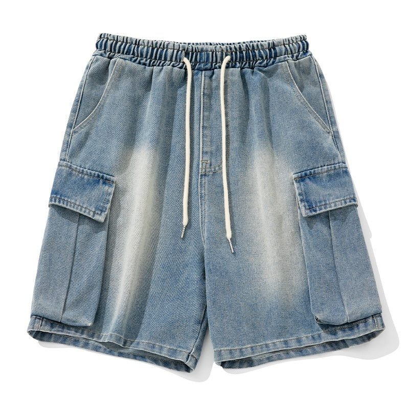 Summer New Loose Side Three-dimensional Large Pocket Leisure Fifth Pants