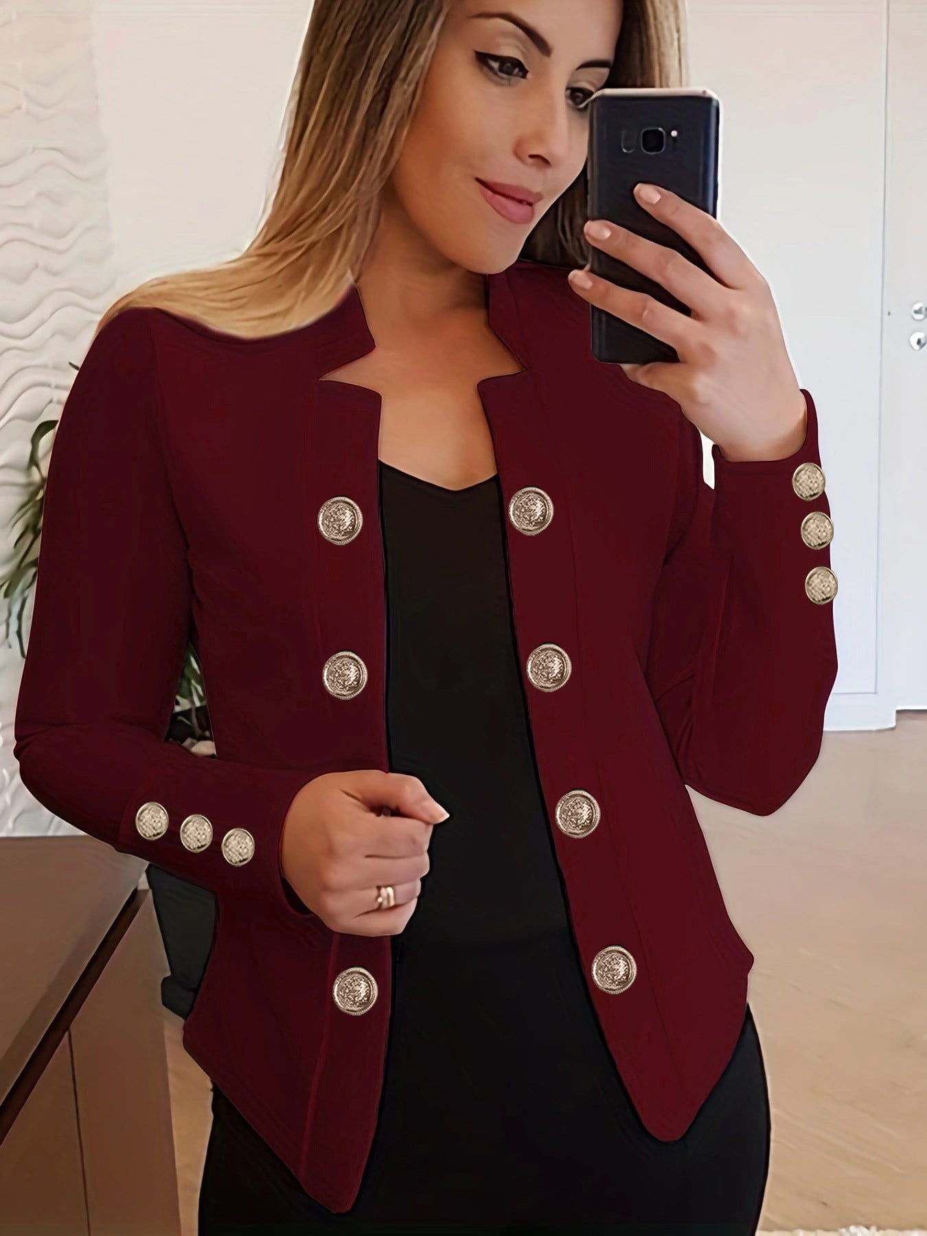 Women's Fashion Cuff Button Small Suit