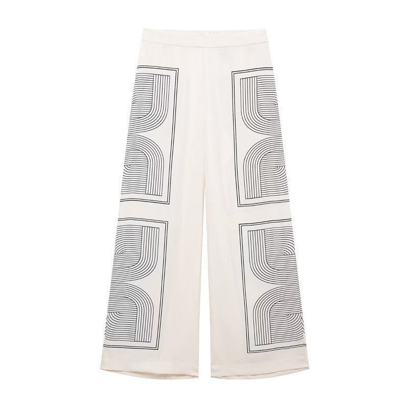 New European And American Style Women's Fashion Casual Printing Diagonal Cloth