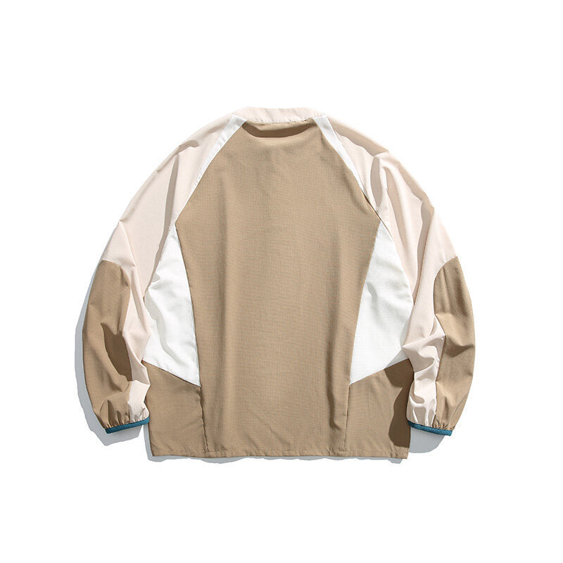 Men's Japanese Fashion Brand Stitching Loose Sweater Casual Jacket