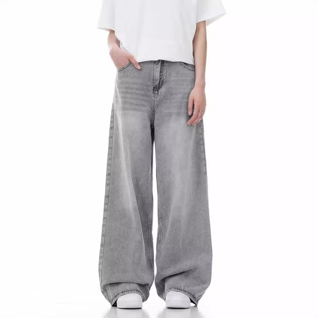 Loose Casual Wide Leg Straight Worn Jeans for men