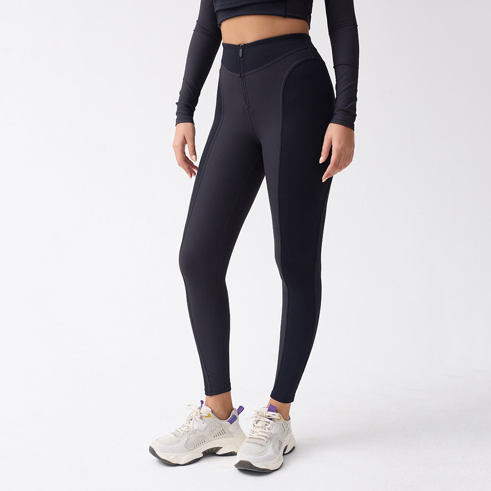 Women's Slim-fit Slimming Thread High Waist Zipper Tights