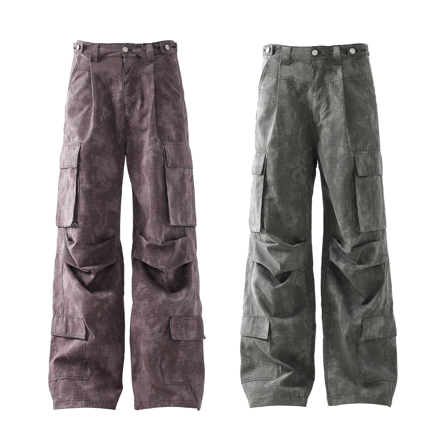 Washed Overalls Casual Men's Straight Wide Leg Tactical Pants
