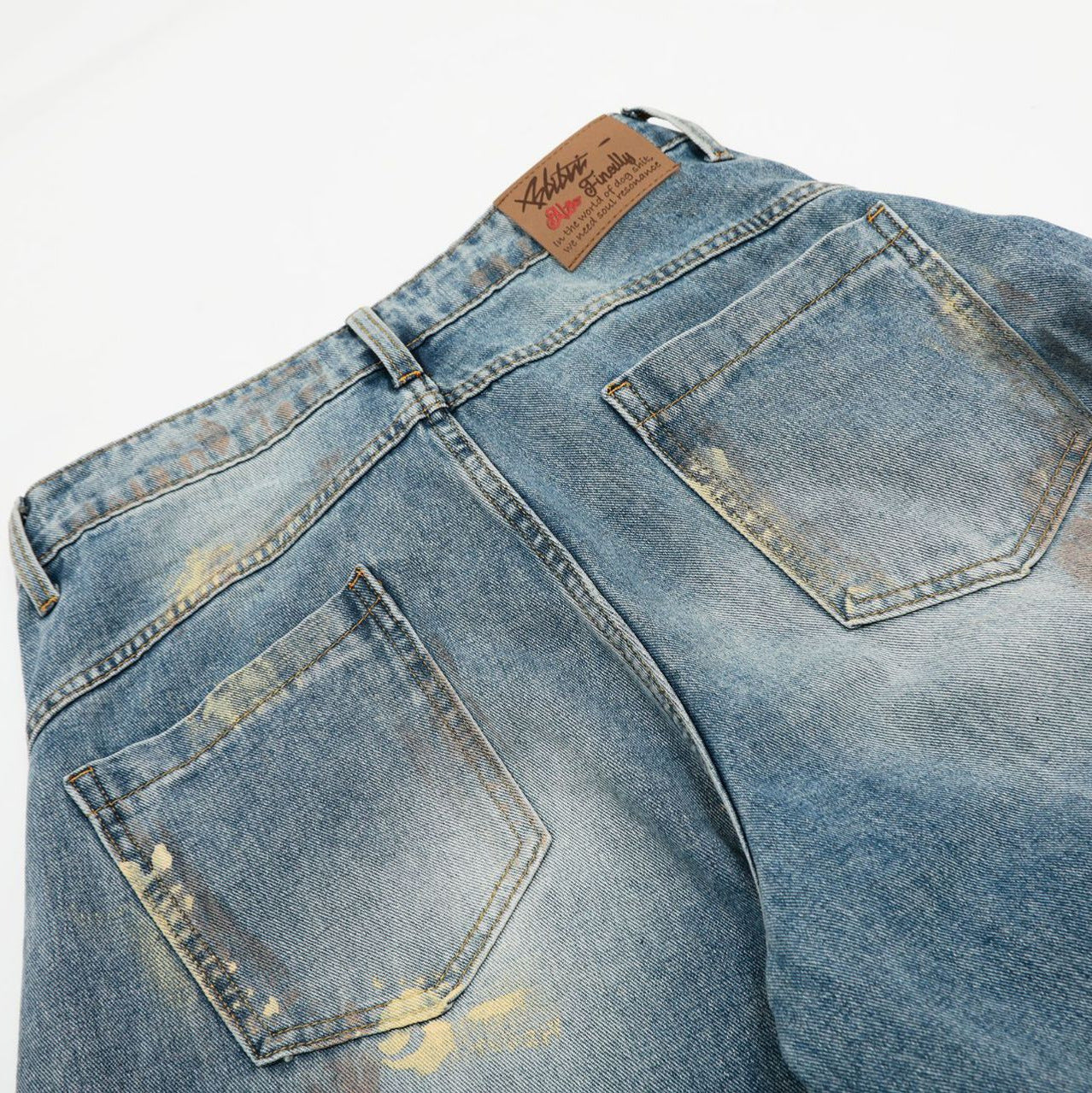 Men's American-style Street Fashion Washed Machete Loose Jeans