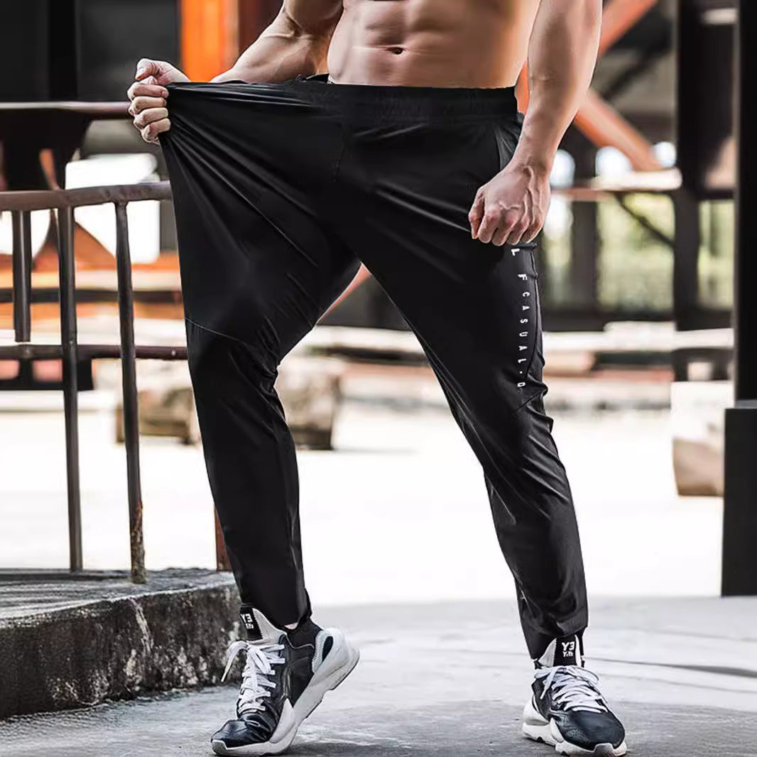 Thin Ice Silk Outdoor Leisure Running Workout Exercise Pants for men