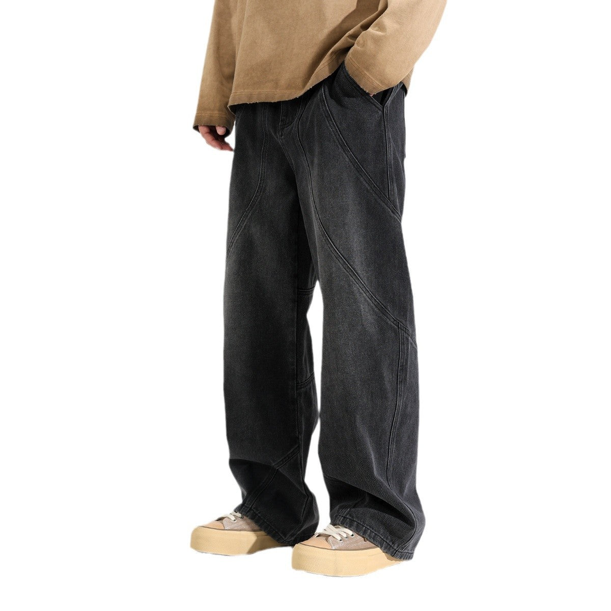 Trendy Washed Old Straight-leg Wide-leg Pants for men