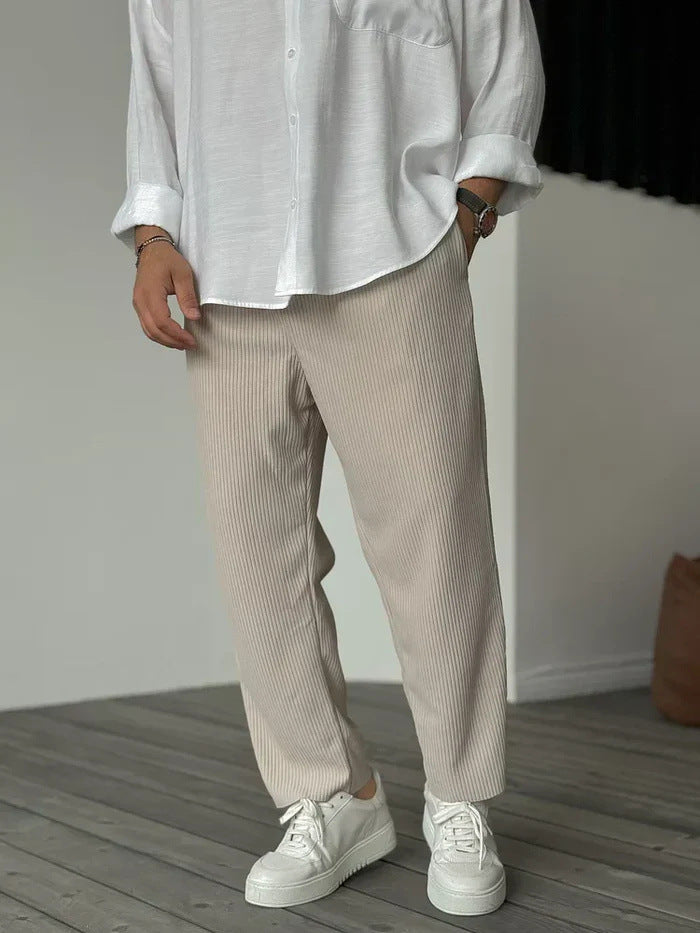 Hong Kong Style Loose Straight Sports Casual Pants for men