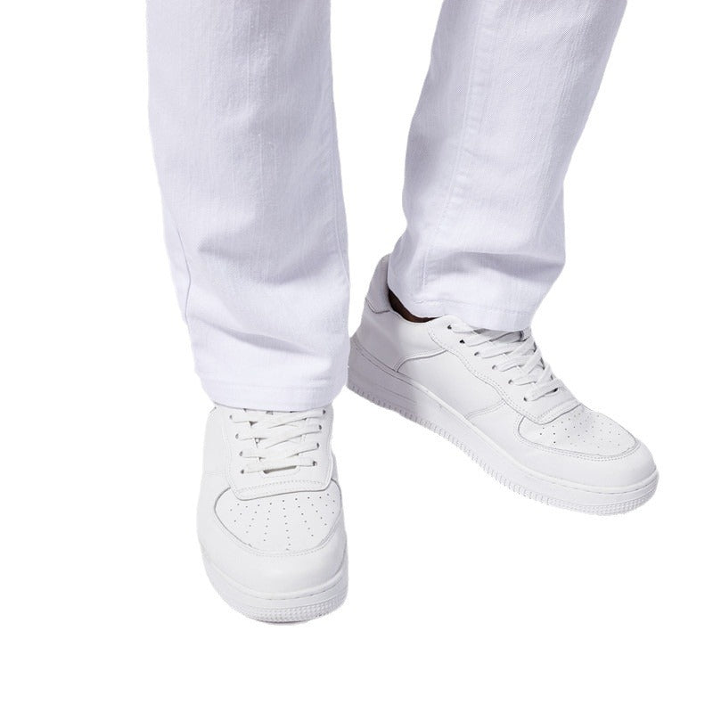 Men's European and American-style White Stretch Skinny Jeans