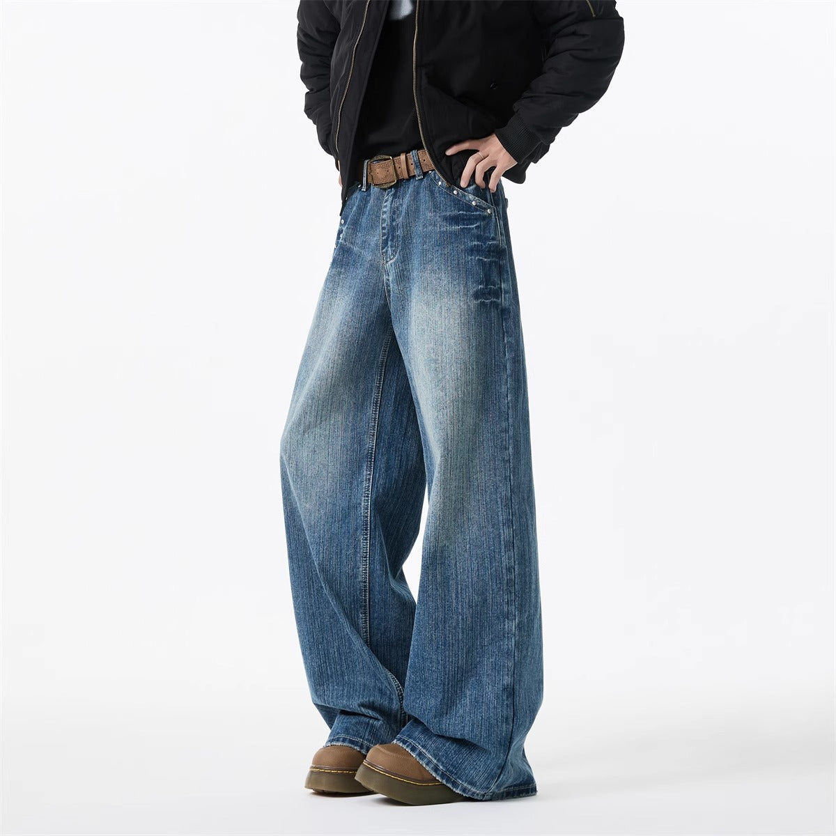 American Rivet Washed Lightning Jeans for men
